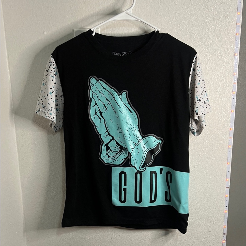 Kids Short Sleeve Tee with Praying Hands Design